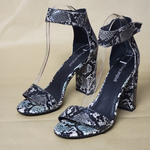 Jeffrey Campbell Lindsay Sandals Snake Print - Picture 2 of 8